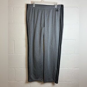 Adidas Activewear 3 Strip Grey & Black Workout Athletic Casual Sweatpants Sz XL